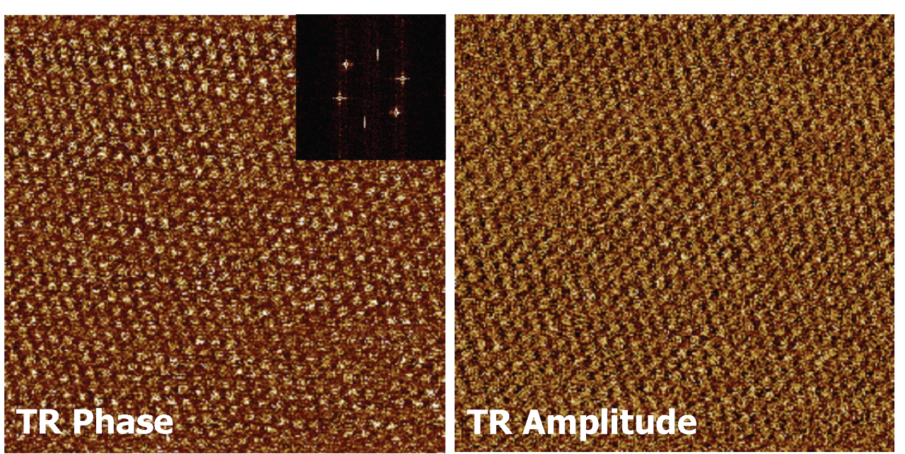 TR-DFM images of the atomic lattice of freshly cleaved HOPG 