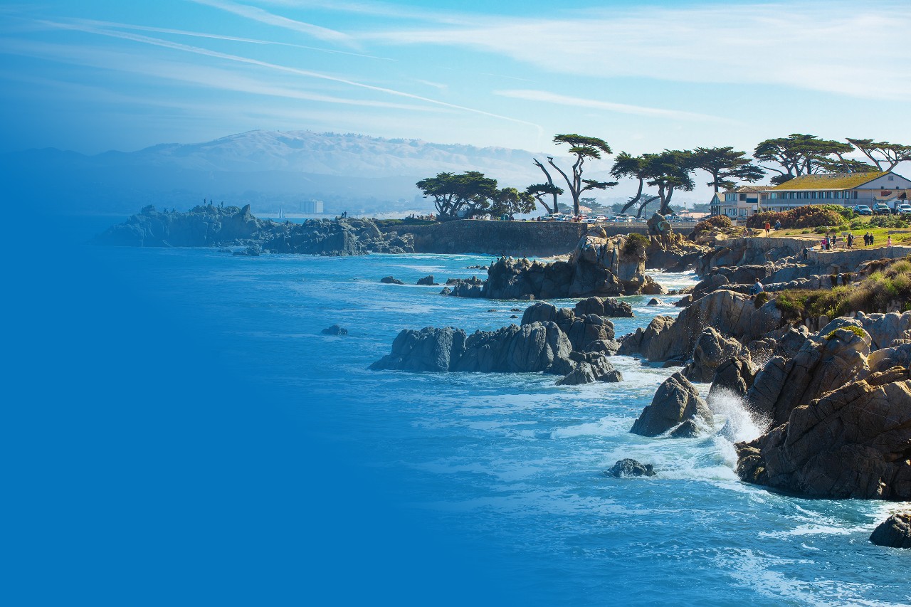 Scenic Monterey coast, beautiful California coastline, Pacific Grove, Monterey, California, USA