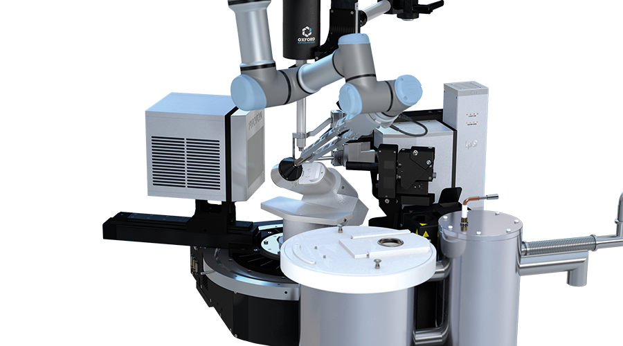 SCOUT automated sample management system with six robotic arms