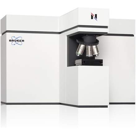 Nanophoton RAMANtouch by Bruker photographed from the front, showing the objective revolver