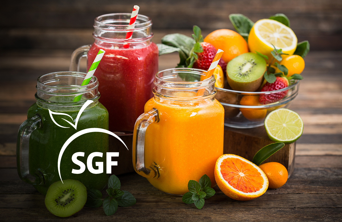 Healthy fruit and vegetable smoothies