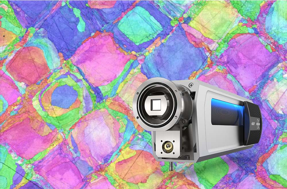 eWARP results image of 3D printed material with detector overlaid