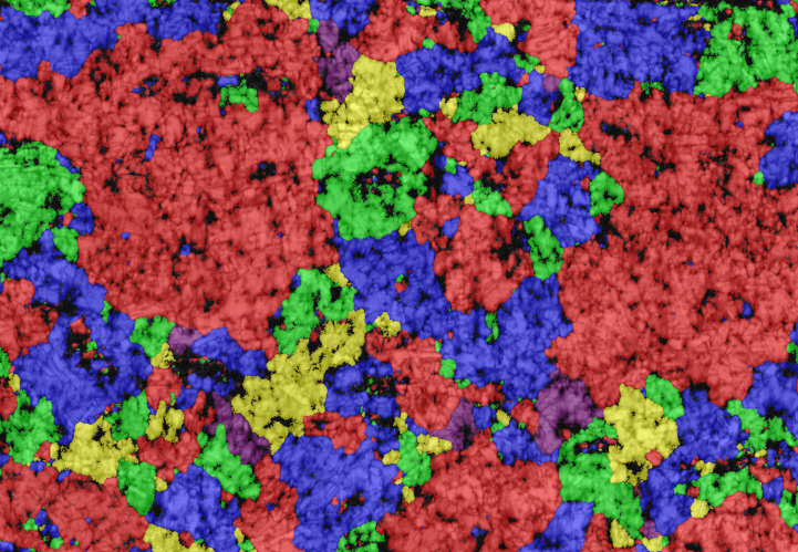 IVP figure map of grains in copper foil for use in Li-battery electrodes