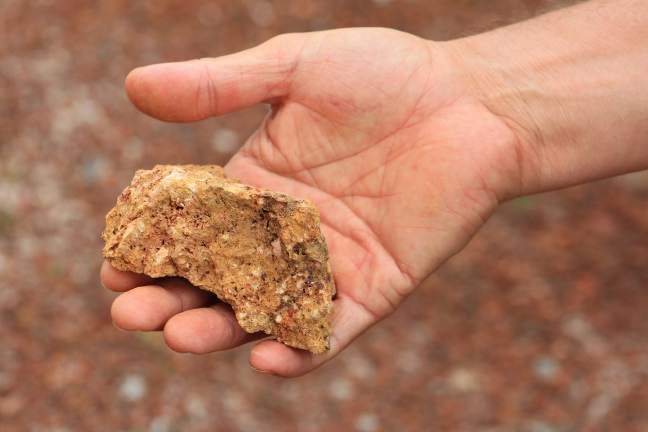 Bauxite in the palm