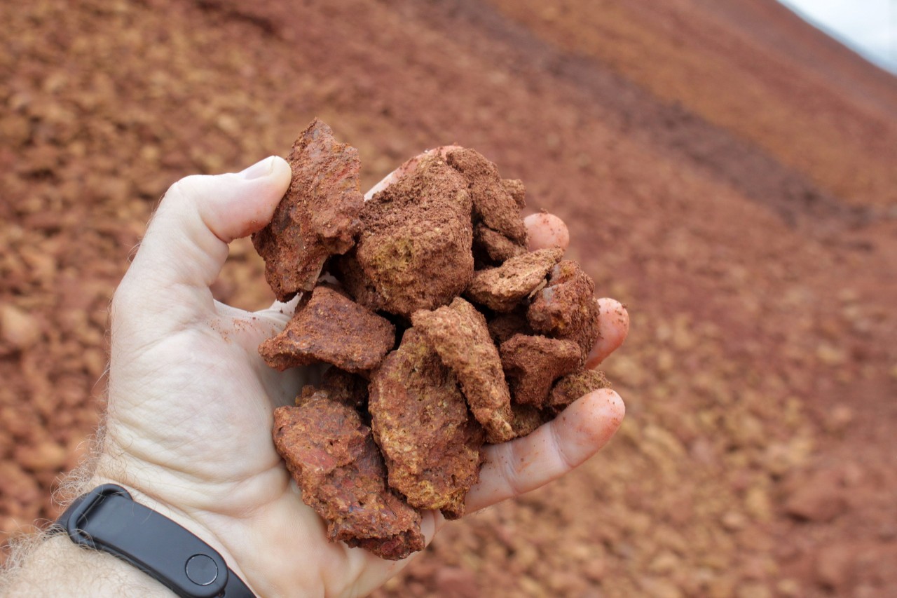 Bauxite in the palm