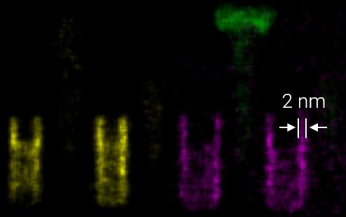 Ultra-high resolution elemental map of a nanoscale feature on a semiconductor