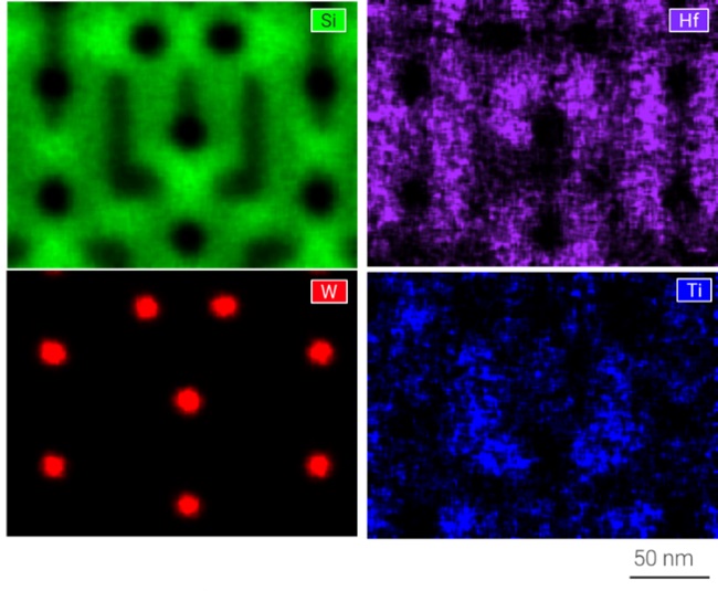 ultra-high resolution elemental maps of semiconductor for the elements cobalt, aluminium and germanium