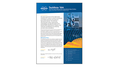 Profipers Technical Note: Thin Film Stress Measurement Using Dektak Stylus ...