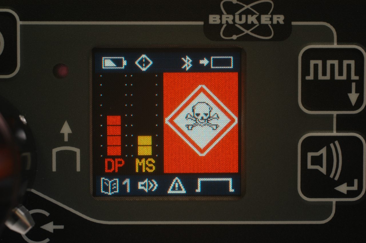 Display on a control panel of a detector system.