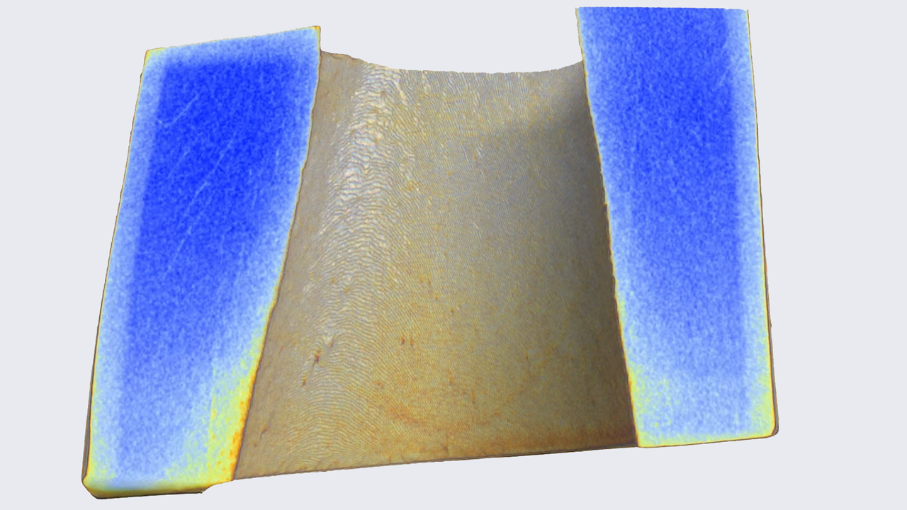 Volume render of a bovine cortical bone imaged at 25 μm voxel size