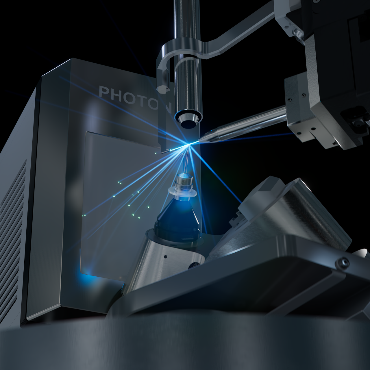 PHOTON IV: Single crystal X-Ray diffractometer detector in action.