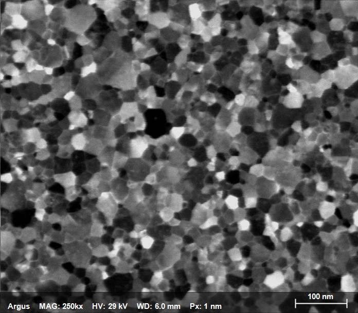 BF-like image of a Ru thin film acquired in 3s using steps of 1nm