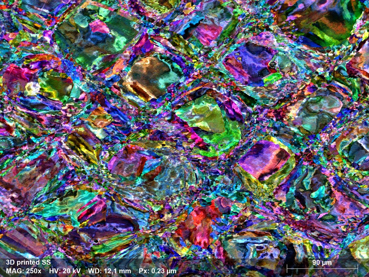 ARGUS FSE image of an Additively Manufactured (AD) Austenitic Stainless Steel