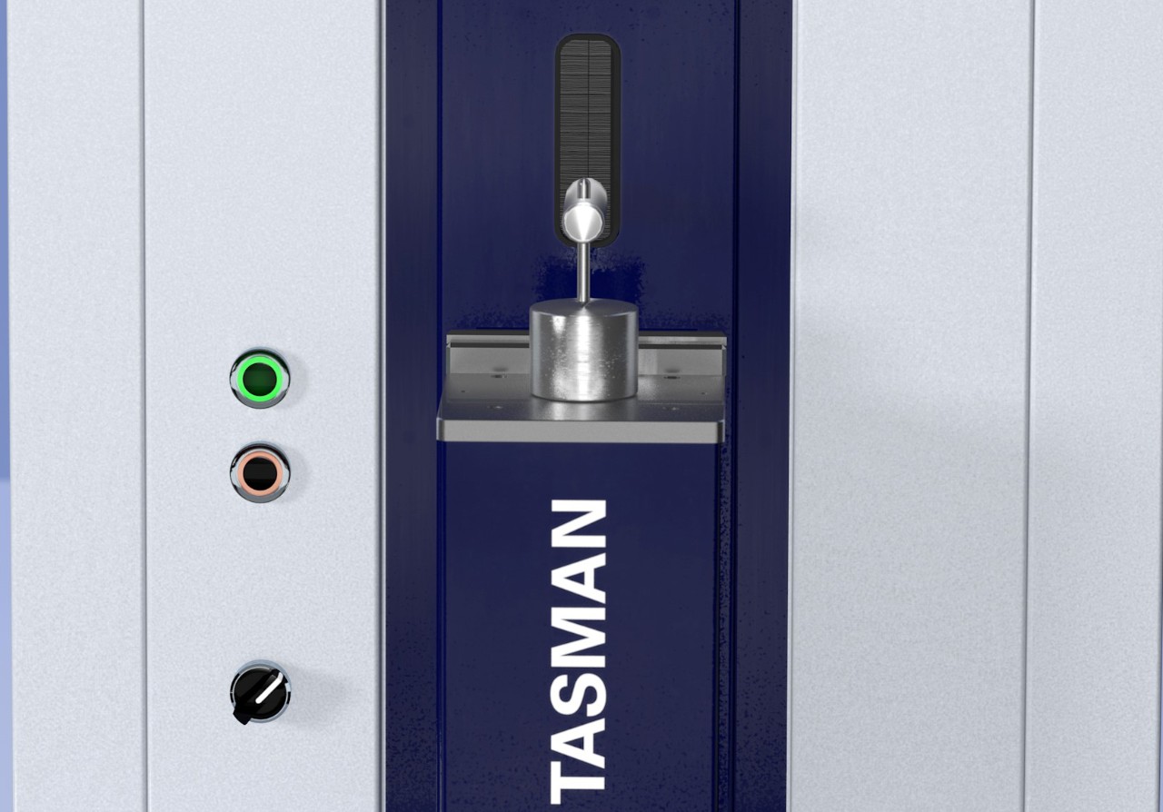 Robust, open spark-stand with pneumatic sample clamp