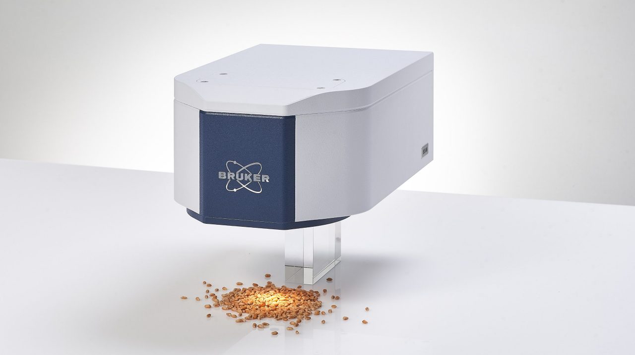BEAM FT-NIR Sprocess Spectrometer measuring wheat kernels