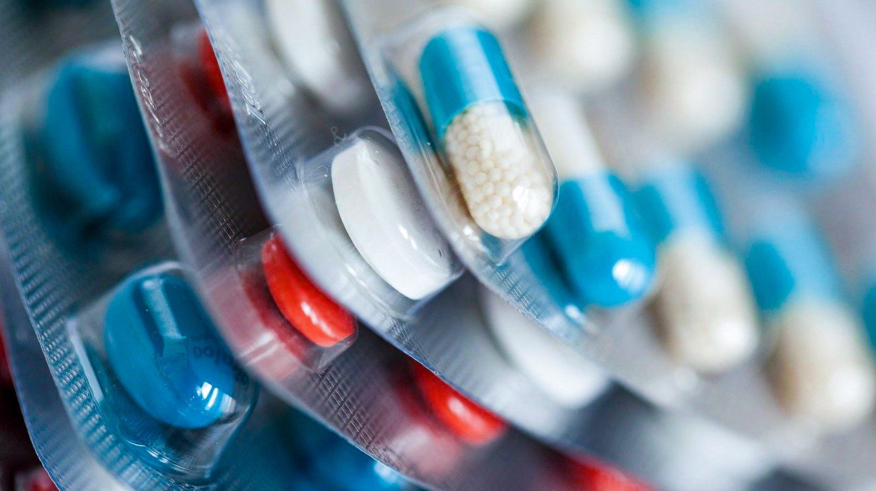 Stack of tablet blister packages