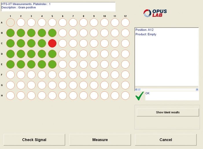 Screenshot of OPUS software: HTS-XT measurement.