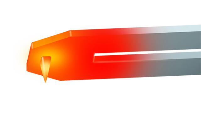 Heated probe tip