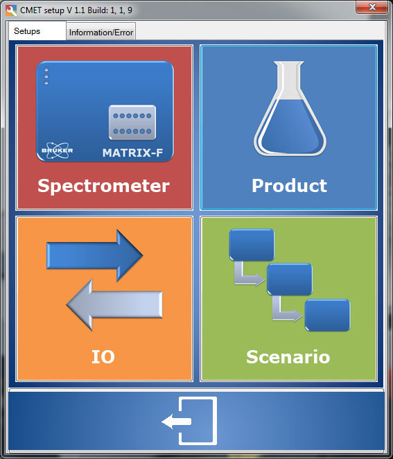 Screenshot OPUS Software CMET setup screen
