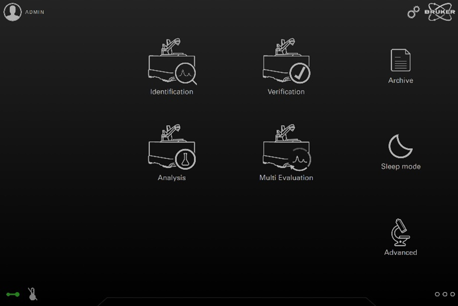 OPUS-TOUCH Screenshot of home screen when operating a Mobile-IR II.