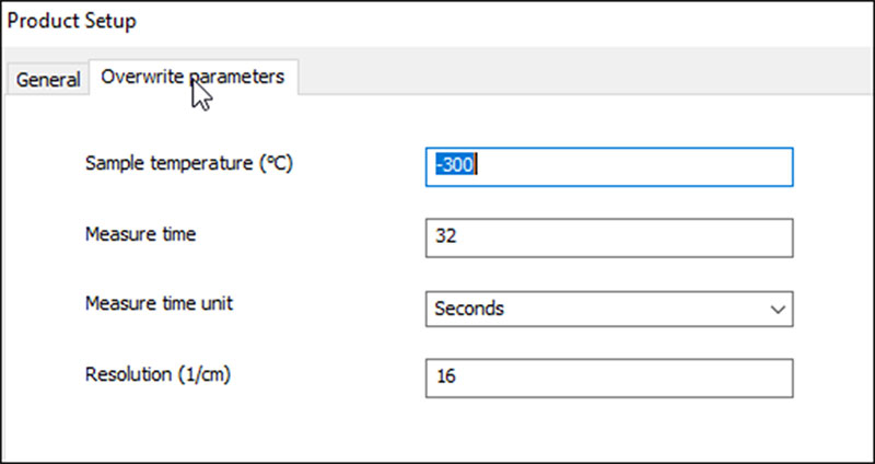 Dialog for defining overwrite parameters.