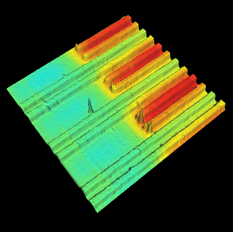 AFM Qi kelvin probe microscopy image of an interdigitated electrode