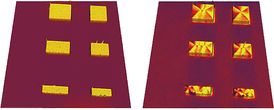 AFM magnetic force microscopy images of magnetic structures