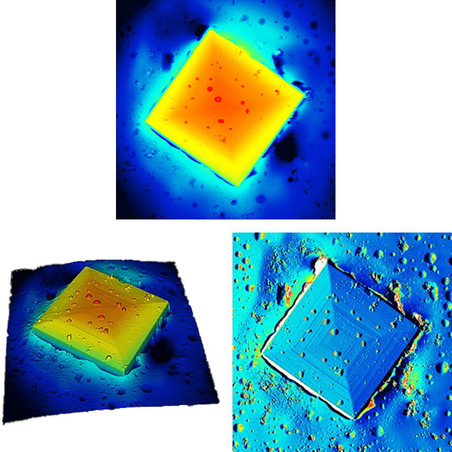 AFM images of a zeolite crystal in a thermoplastic matrix