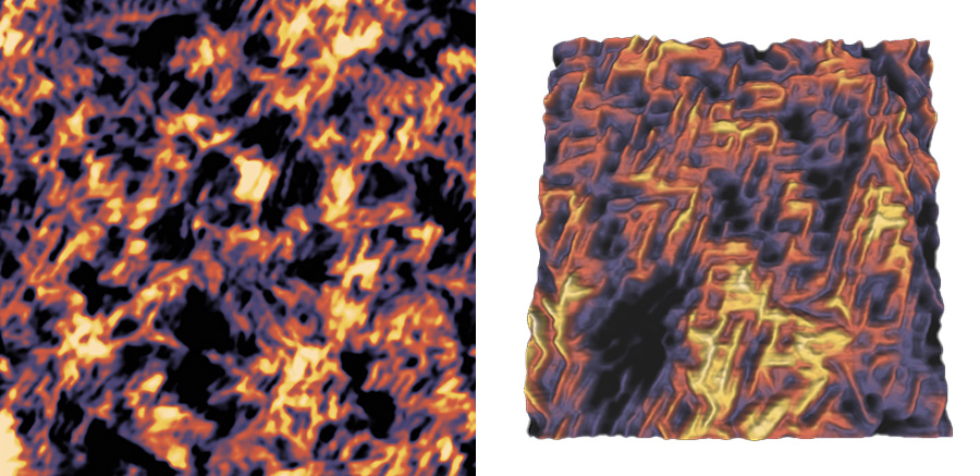 AFM topography images of crystalline polyethylene
