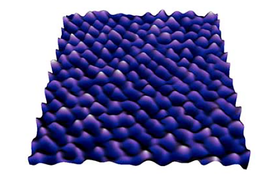 AFM height image showing atomic lattice of a mica surface.