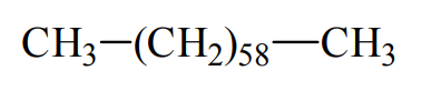 Chemical formula of hexacontane, MW 843.62 g/mol.