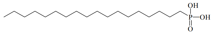 Chemical structure of octadecylphosphonic acid (OPA), molecular weight 334.5 g/mol.