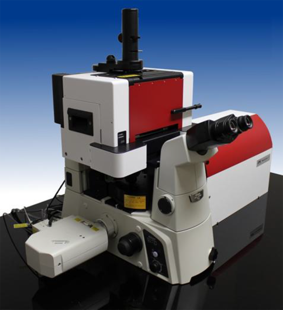 NanoTracker 2 optical tweezers with Nikon C2+ confocal microscope, showing compact setup and open side port.