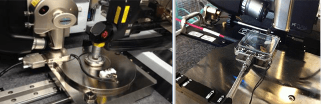 Bên trái: Tương quan AFM-Raman khi ở trong hộp găng tay. Bên phải: Phụ kiện AFM quang dẫn.