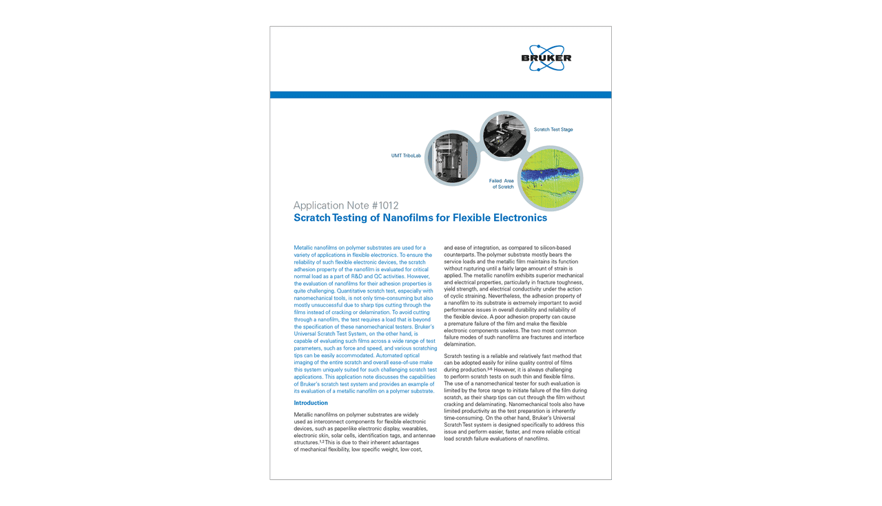 Application Note: Scratch Testing of Nanofilms for Flexible Electronics ...