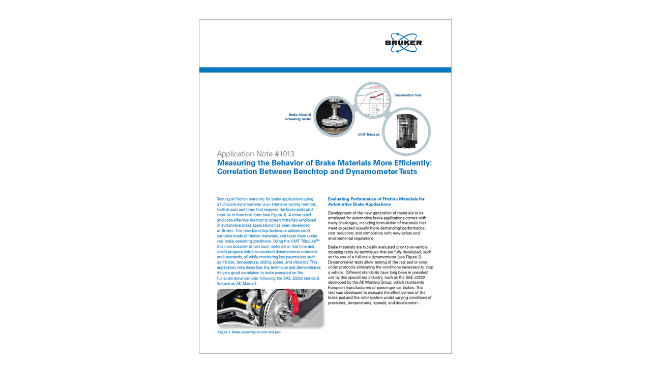 Application Note: Measuring the Behavior of Brake Materials More ...