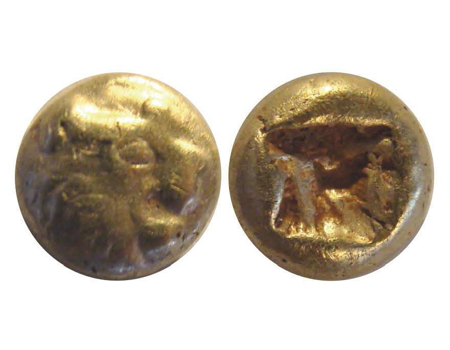 Alyattes gold coin (around 610-561 B.C.)