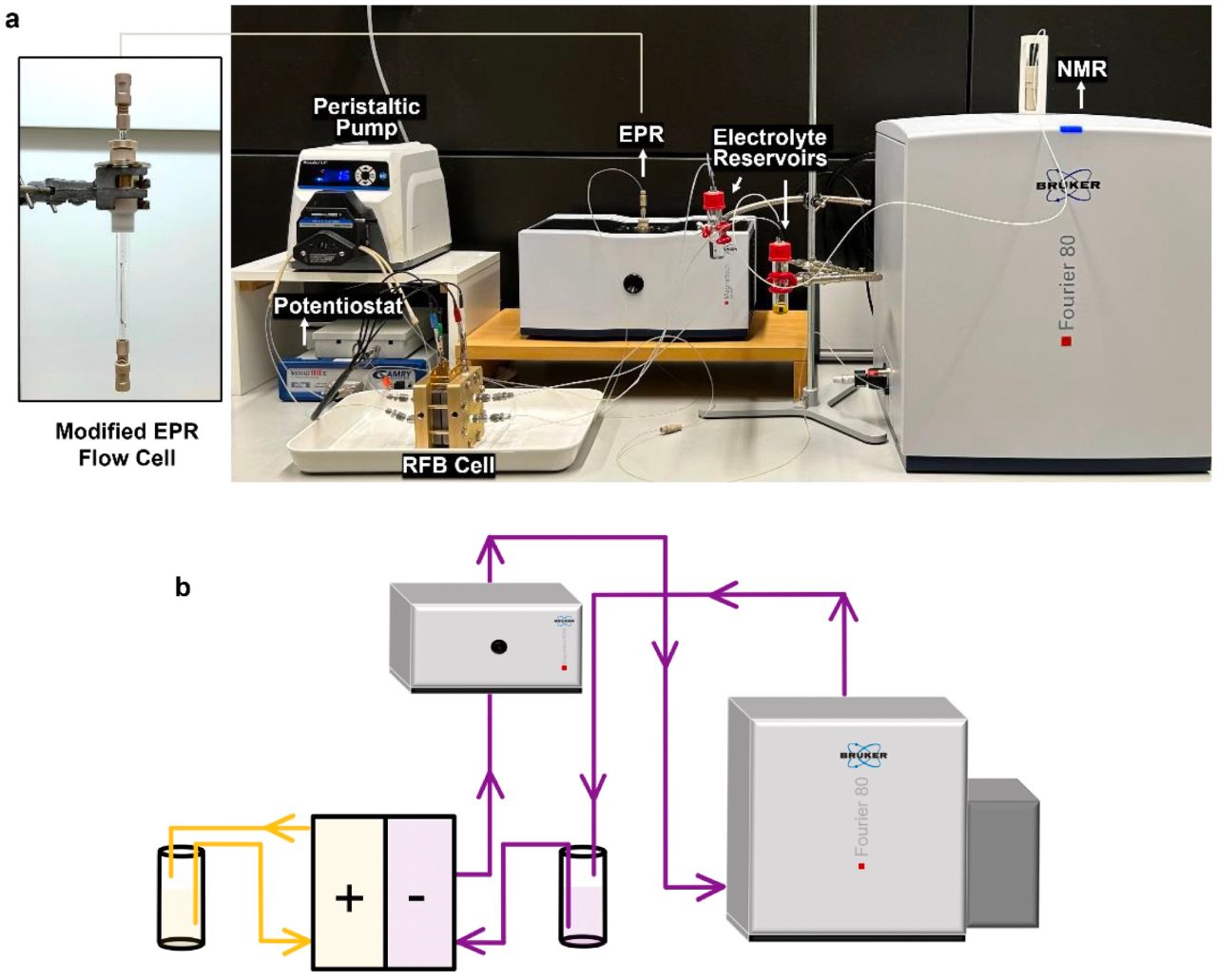 Coupled Benchtop RFB-NMR-EPR System; Silva Testa et al. ChemRxiv, DOI 10.26434/chemrxiv-2025-m5k7k; In collaboration Bruker