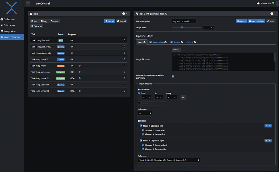 Image Processor GUI, with “Input” tab.