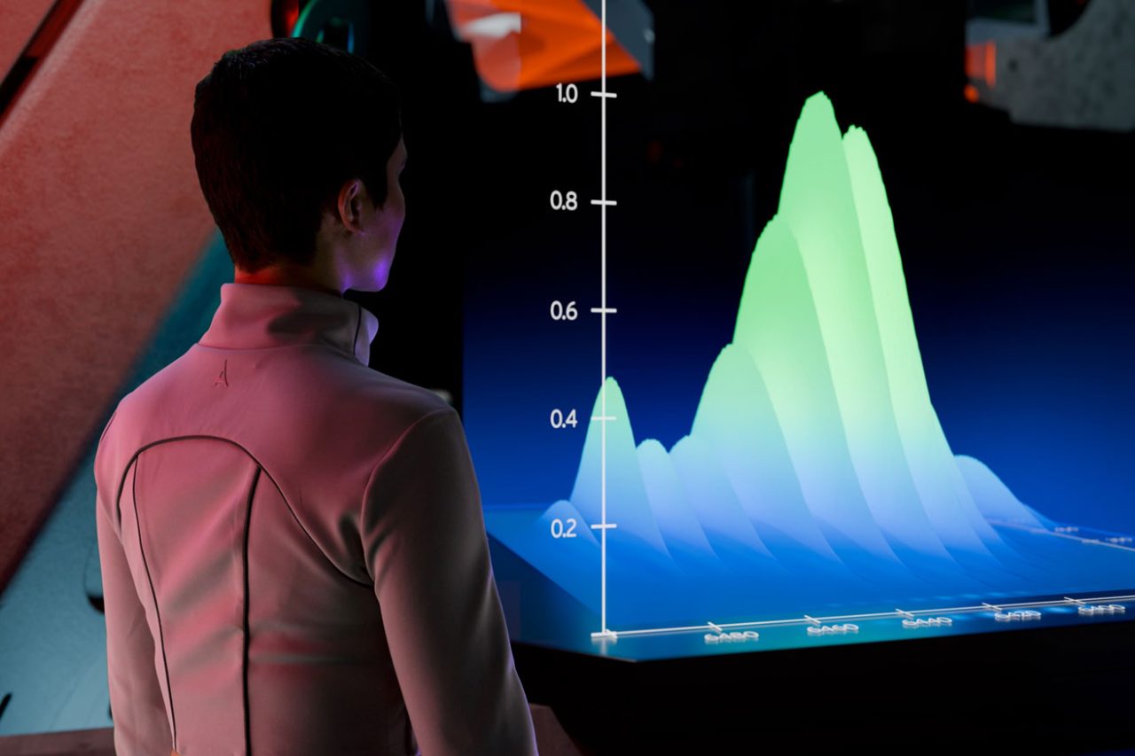 A Woman look at measurement results.