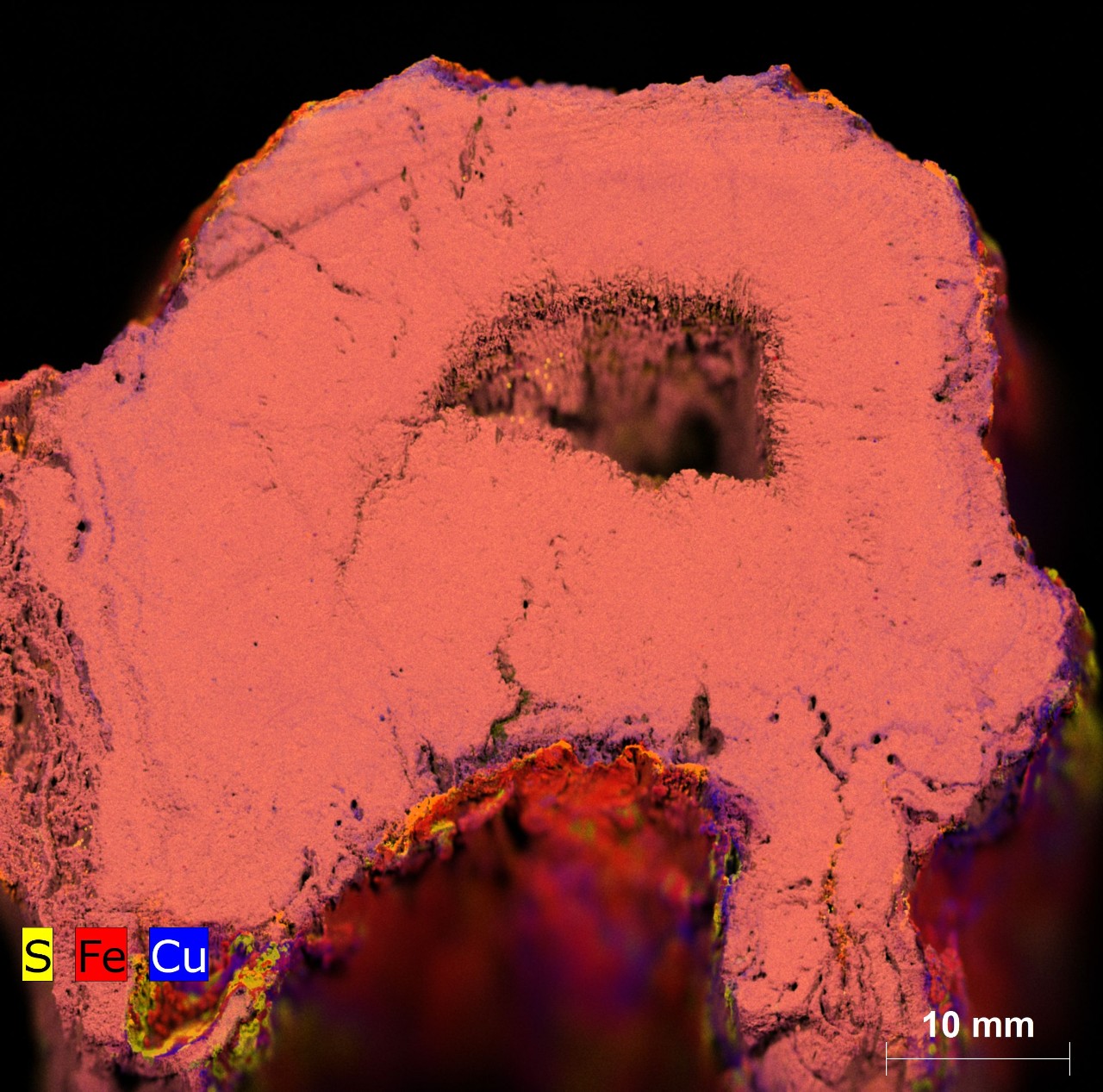 elemental map through a deep-sea hydrothermal vent