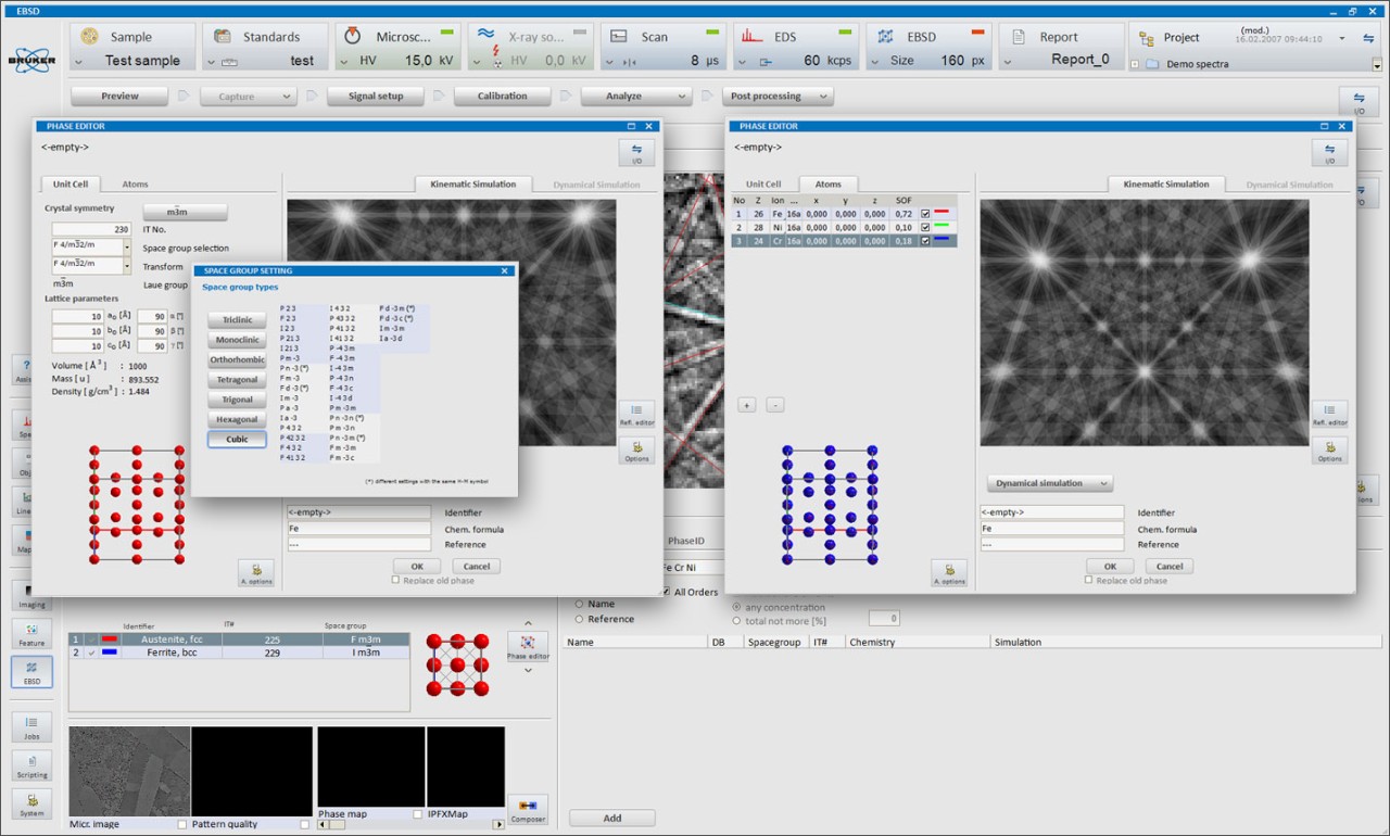 EBSD Phase Editor in ESPRIT
