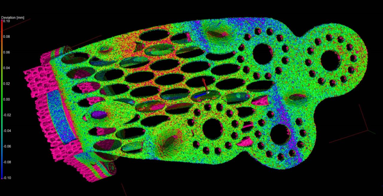 アディティブマニュファクチャリングで作成した部品のCADデータとの比較