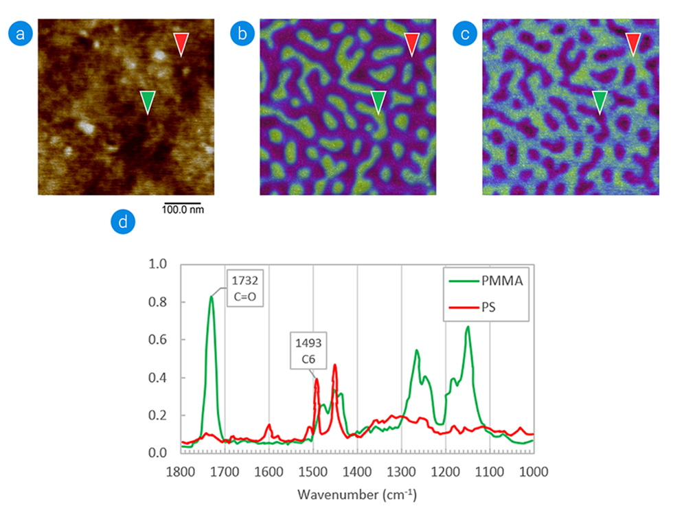 AFM-IR of Polystyrene-polymethyl methacrylate (PS-PMMA) block copolymer