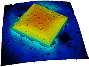 NanoWizard Sense+ 3D topography of a zeolite crystal.