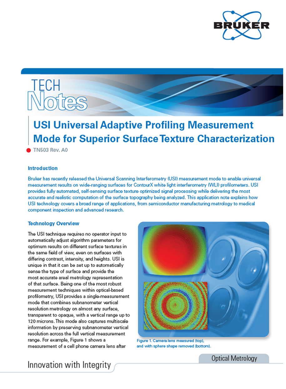 Universal Profiling USI Universal Adaptive Profiling Measurement Mode for Superior Surface ...