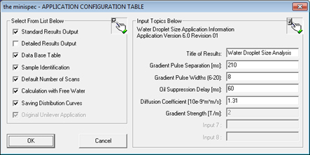 configuration table