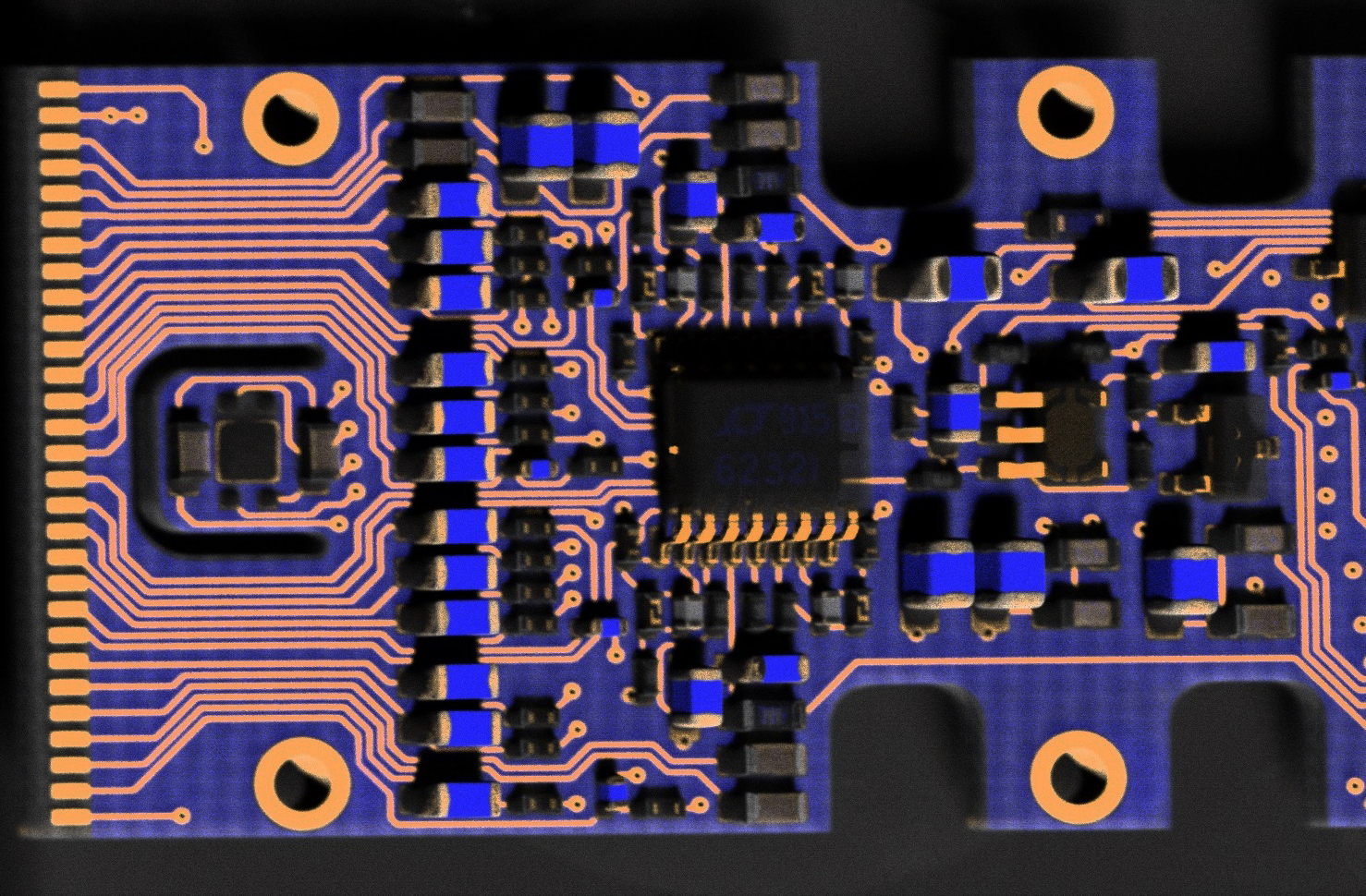 Image of an elemental map of an electronic component taken using micro-XRF on SEM