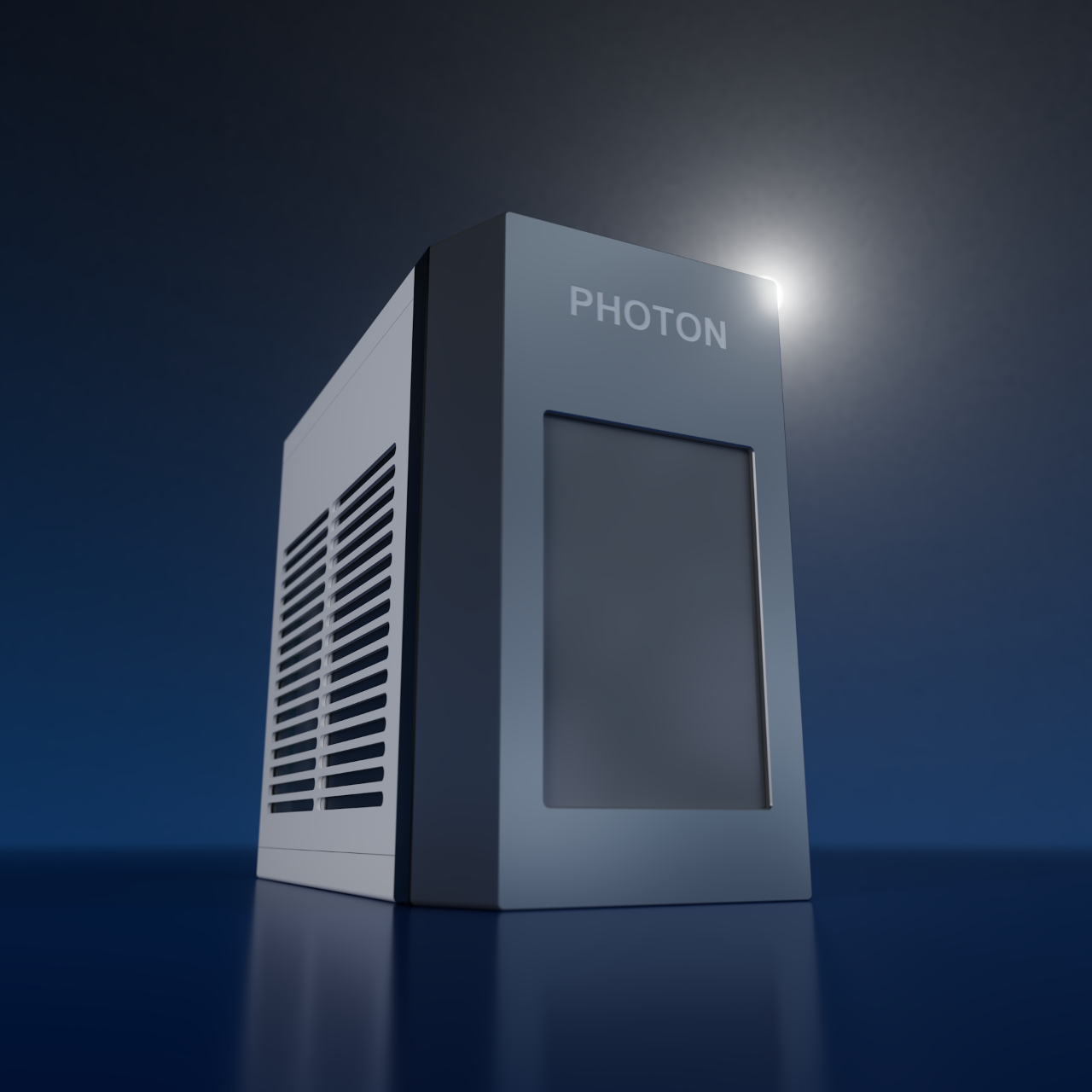 SC-XRD Detector PHOTON IV by BRUKER standing in a blue room.