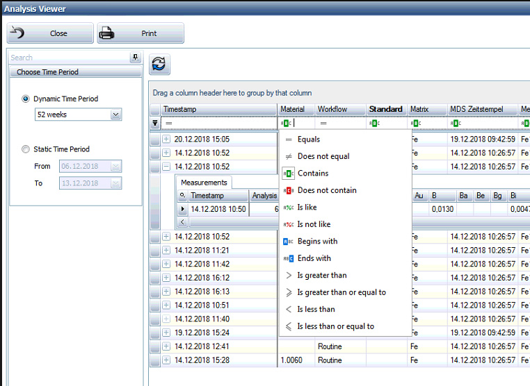 Easy filtering in Analysis Viewer